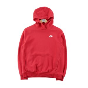 Sweat a capuche enfant manches longues rouge Nike Col Rond