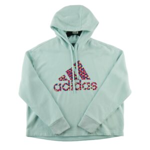 Sweat a capuche femme manches longues bleu clair Adidas Col Rond