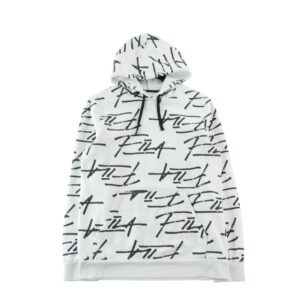 Sweat a capuche homme manches longues blanc Fila Col Rond