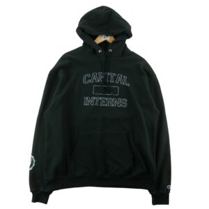Sweat a capuche homme manches longues noir Champion Col Rond