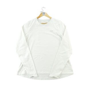 T shirt homme manches longues blanc Under Armour Col Rond