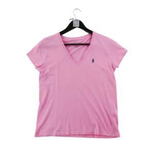 T shirt manches courtes femme rose Polo Ralph Lauren Col V