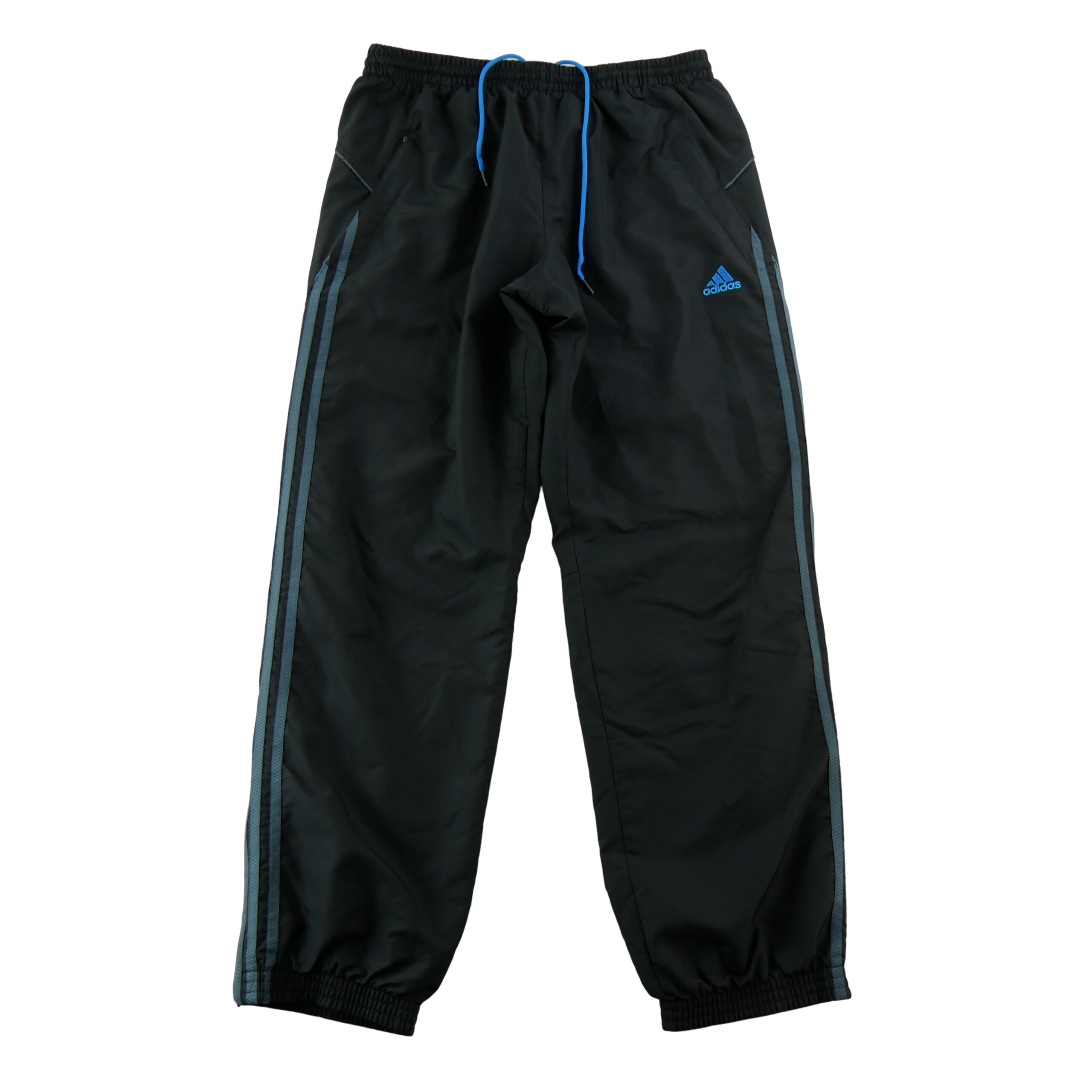 Adidas pantalon de survetement double noir a liseres bleus