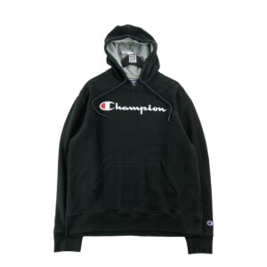 Champion Powerblend Graphic Hoodie logo script noir