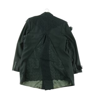 Christian Dior Monsieur manteau croise noir a empiecements de dentelle