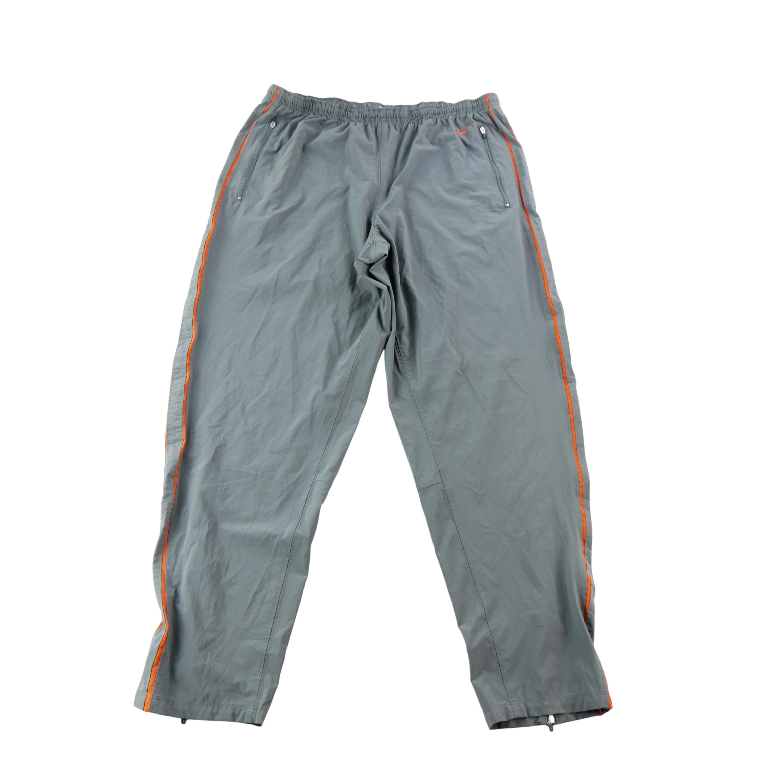 Nike pantalon de survetement gris a liseres orange