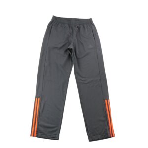 Pantalon de survetement Adidas gris anthracite a trois bandes orange
