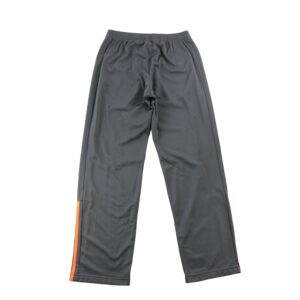 Pantalon de survetement Adidas gris anthracite a trois bandes orange