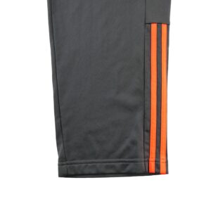 Pantalon de survetement Adidas gris anthracite a trois bandes orange