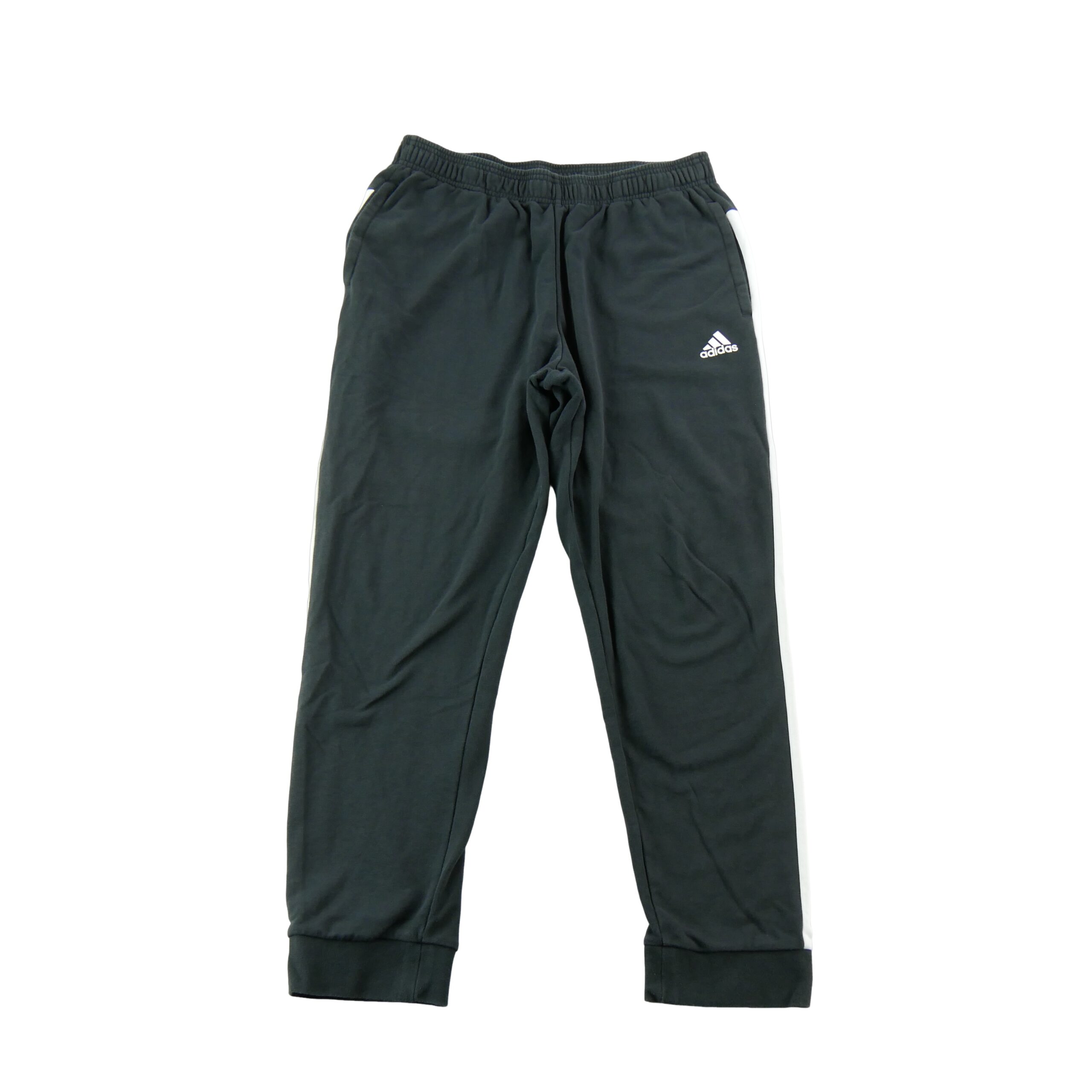 Pantalon de survetement Adidas noir a empiecements blancs