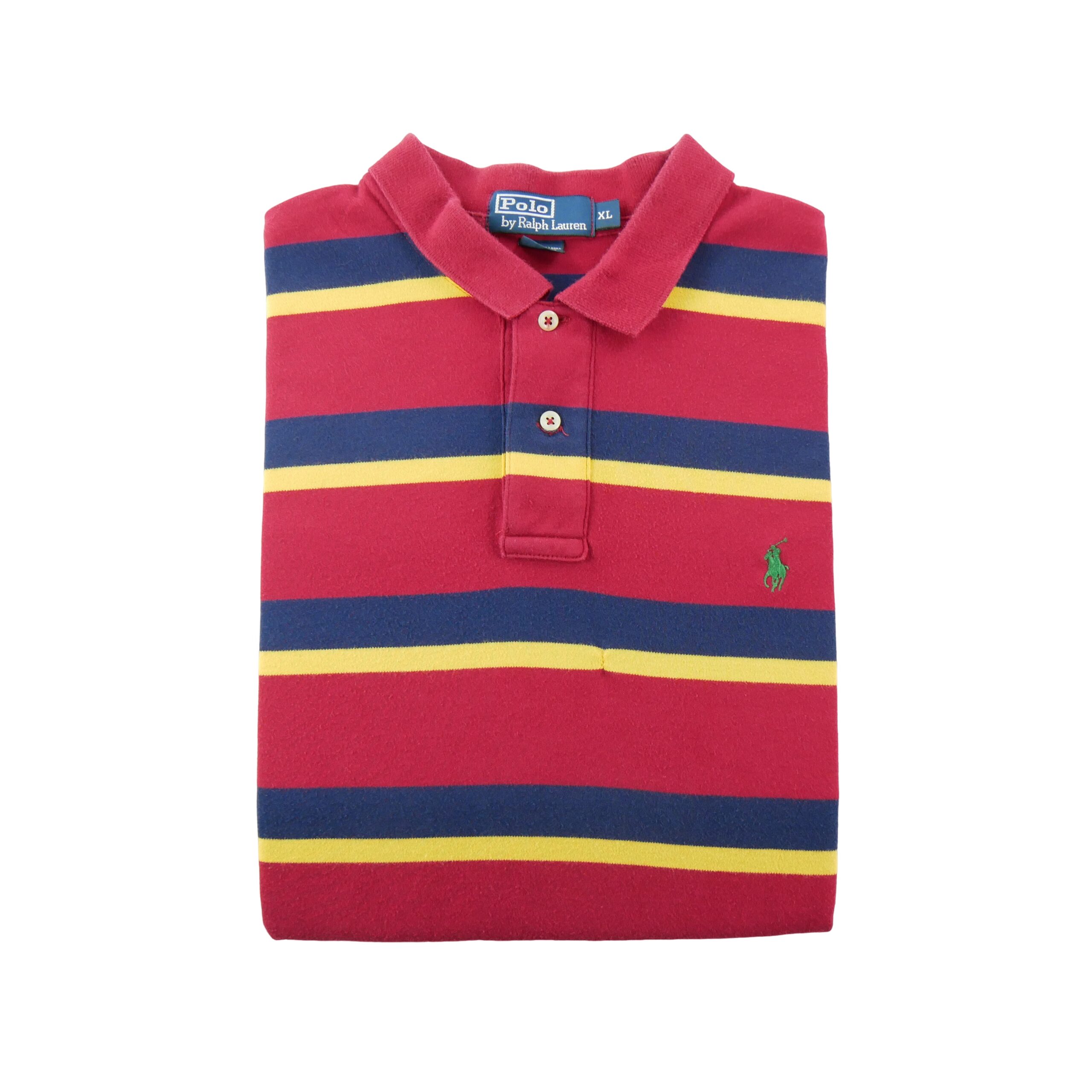 Polo by Ralph Lauren polo raye bordeaux bleu marine et jaune
