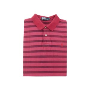 Polo manches courtes homme rouge Polo Ralph Lauren Motif a rayures Col Polo