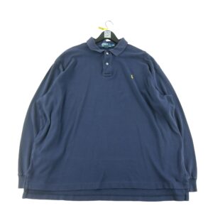 Polo manches longues homme marine Polo Ralph Lauren Col Polo