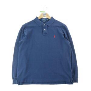 Polo manches longues homme marine Polo Ralph Lauren Col Polo