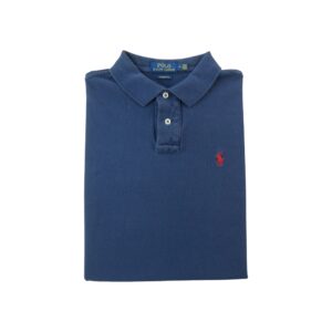 Polo manches longues homme marine Polo Ralph Lauren Col Polo