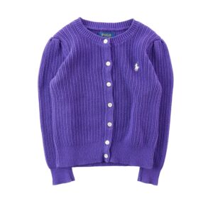 Polo Ralph Lauren cardigan mini cable en coton violet