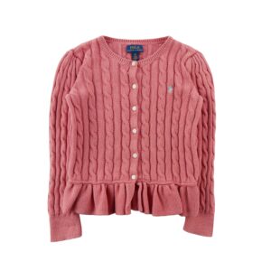 Polo Ralph Lauren Cardigan torsade a basque rose