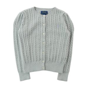 Polo Ralph Lauren cardigan torsade en coton gris