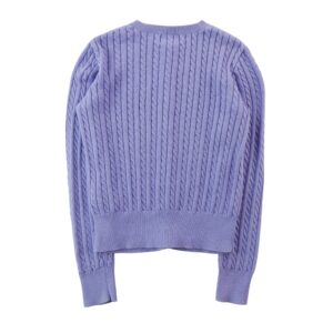 Polo Ralph Lauren cardigan torsade en coton lilas enfant