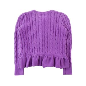 Polo Ralph Lauren cardigan torsade en coton violet enfant
