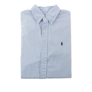 Polo Ralph Lauren chemise Custom Fit rayee bleu clair