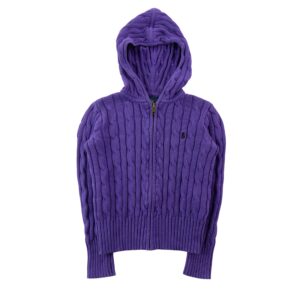 Polo Ralph Lauren Gilet a capuche torsade zippe violet