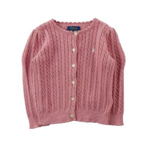 Polo Ralph Lauren Gilet mini cables en coton rose