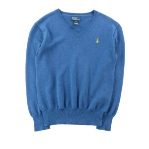 Polo Ralph Lauren Pull col V coton bleu