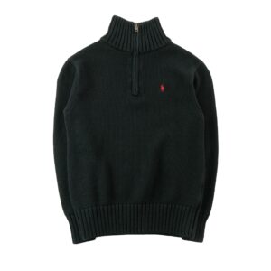 Polo Ralph Lauren pull quart zippe en coton Pony rouge noir