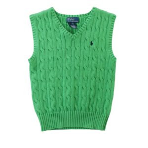 Polo Ralph Lauren pull sans manches torsade vert