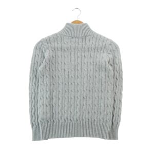 Polo Ralph Lauren pull torsade col camionneur gris