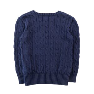 Polo Ralph Lauren pull torsade coton bleu marine