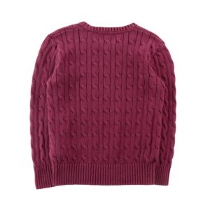Polo Ralph Lauren pull torsade en coton bordeaux