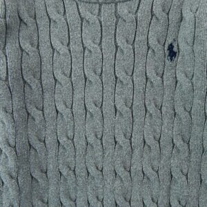 Polo Ralph Lauren Pull torsade en coton gris enfant