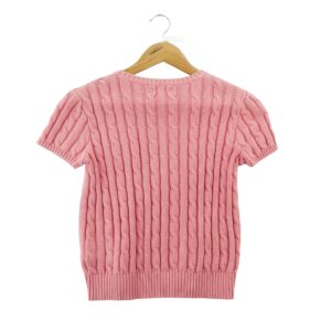 Polo Ralph Lauren Pull torsade manches courtes rose