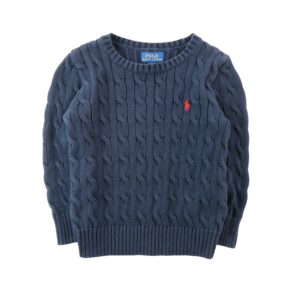 Polo Ralph Lauren Pull torsade Pony bleu marine enfant
