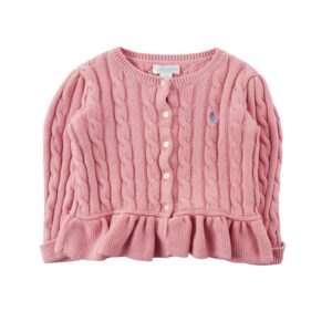 Ralph Lauren Gilet torsade peplum en coton rose