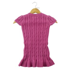 Ralph Lauren robe pull torsadee rose enfant