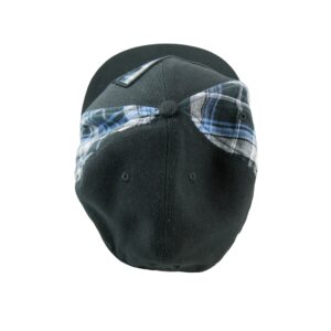 RBX Casquette de baseball noire a empiecements tartan bleu