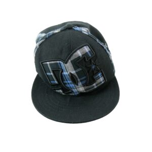 RBX Casquette de baseball noire a empiecements tartan bleu