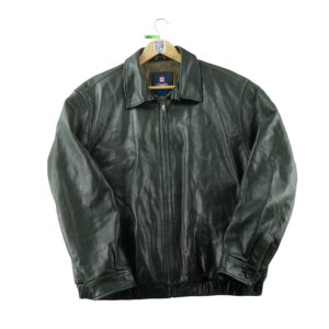 Chaps blouson zippe en cuir noir