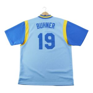 Nike Cooperstown Collection Maillot Seattle Mariners Jay Buhner 19 Bleu ciel