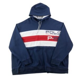 Polo Ralph Lauren Sweat a capuche color block USA bleu marine