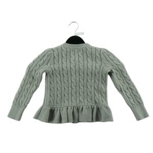 Ralph Lauren cardigan torsade peplum gris enfant