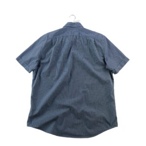 Lacoste chemise a manches courtes petits carreaux bleus col boutonne