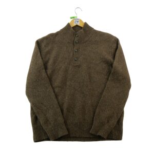 Polo by Ralph Lauren pull col montant boutonne marron chine