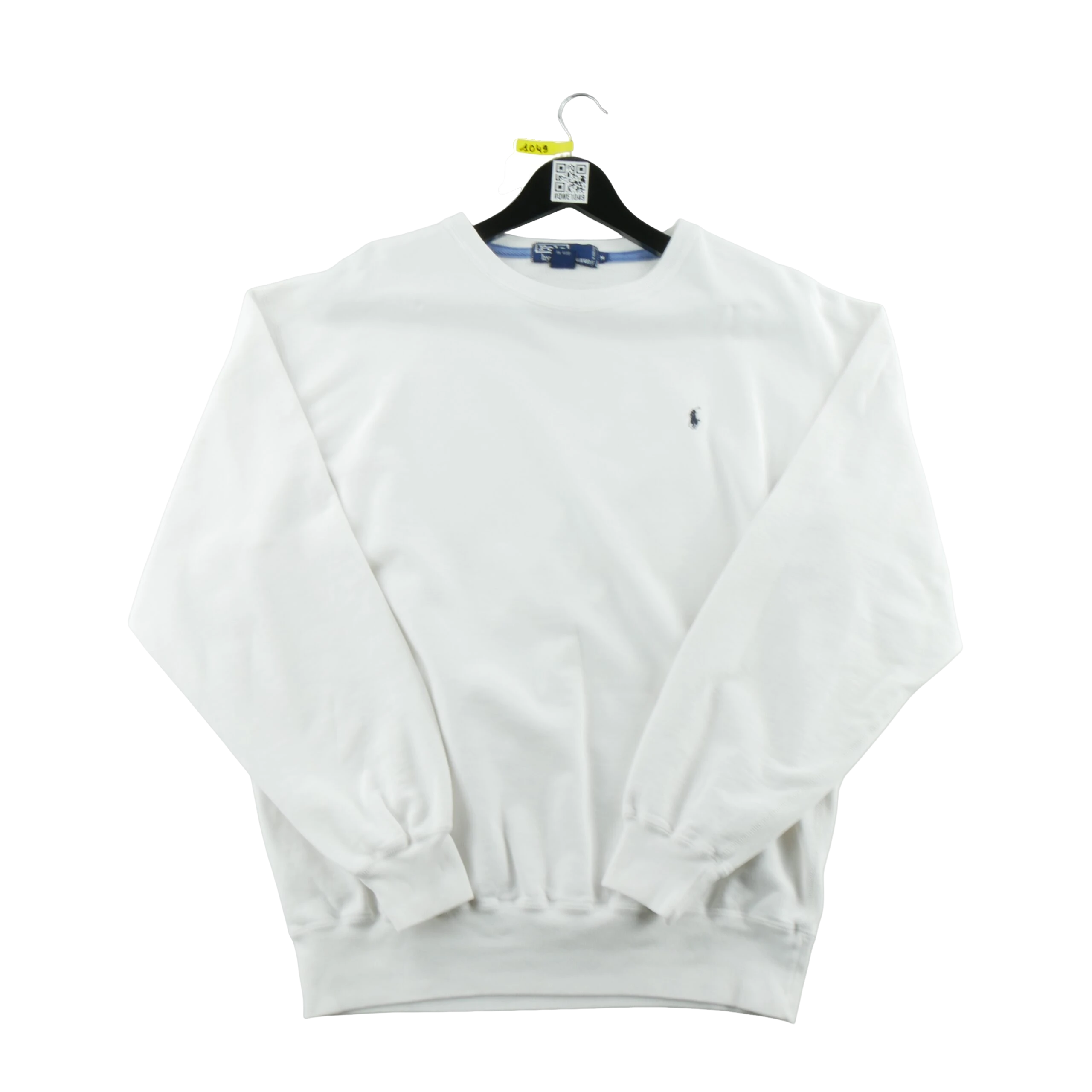 Polo by Ralph Lauren sweatshirt col rond Small Pony blanc annees 1990