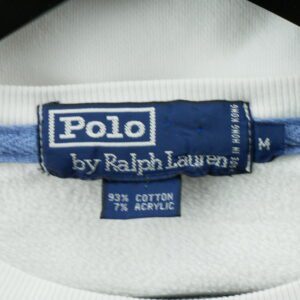 Polo by Ralph Lauren sweatshirt col rond Small Pony blanc annees 1990